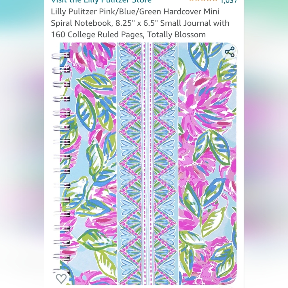 Lilly Pulitzer Notebook New Totally Blossom 8.25 x 6.5 NWT